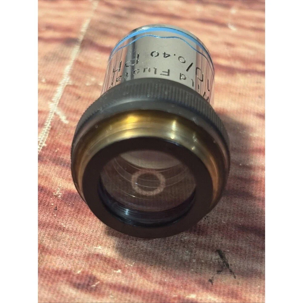 WILD HEERBRUGG 10X PLAN PL FLUOTAR OBJECTIVE MICROSCOPE LENS M20 M11